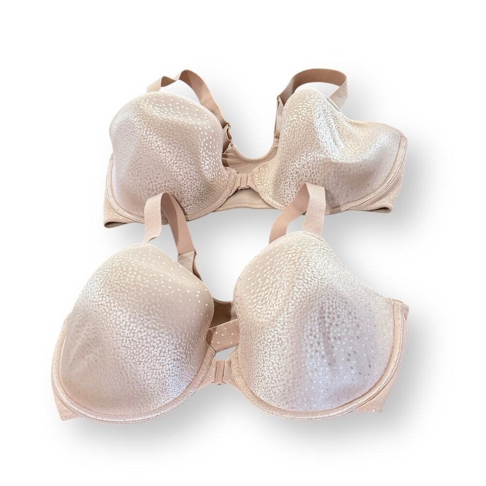 Wacoal LOT OF 2 Back Appeal Front Close T-Shirt Bra 38G Rose Dust Pink 853403